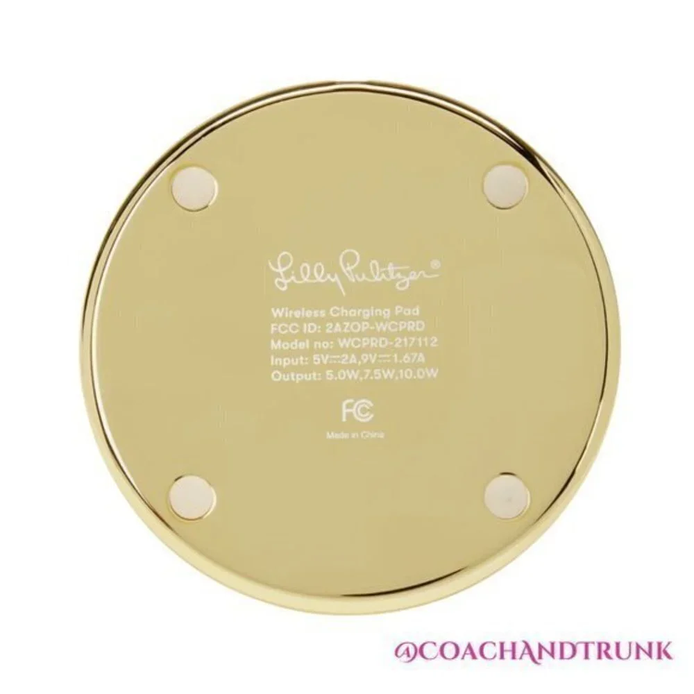 NWT LILLY PULITZER Phone Charging Pad Prosecco Pink Seaing Things Print - Picture 4 of 6